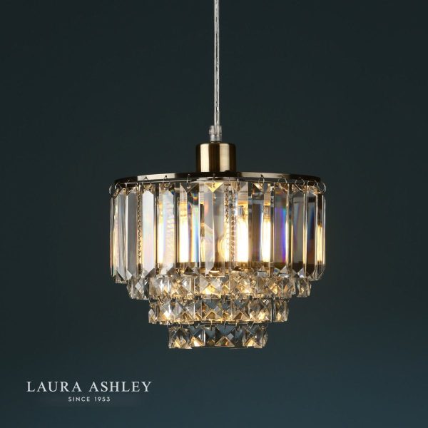 Laura Ashley Vienna Crystal & Antique Brass Easy-Fit Pendant - Image 3