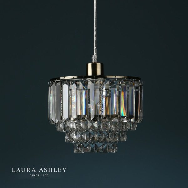 Laura Ashley Vienna Crystal & Antique Brass Easy-Fit Pendant - Image 4