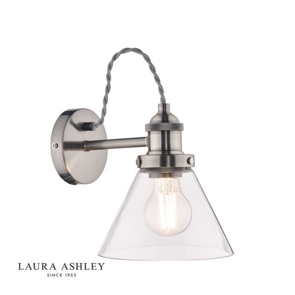 Laura Ashley Isaac Brushed Chrome 1 Light Wall Light