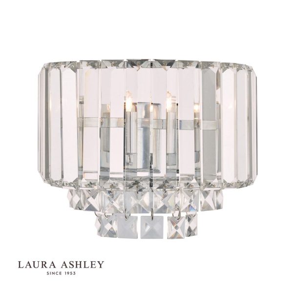 Laura Ashley Vienna Crystal & Polished Chrome Wall Light