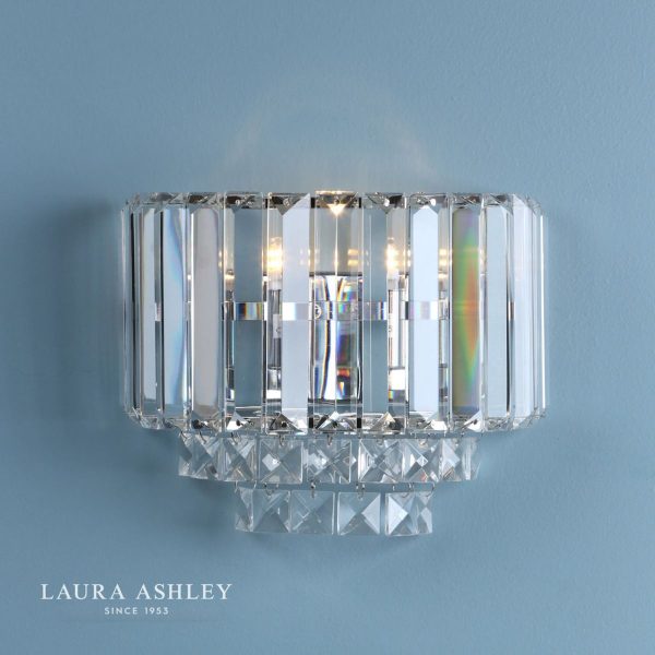 Laura Ashley Vienna Crystal & Polished Chrome Wall Light - Image 2