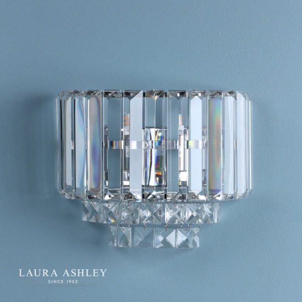 Laura Ashley Vienna Crystal & Polished Chrome Wall Light - Image 3