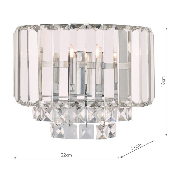 Laura Ashley Vienna Crystal & Polished Chrome Wall Light - Image 4