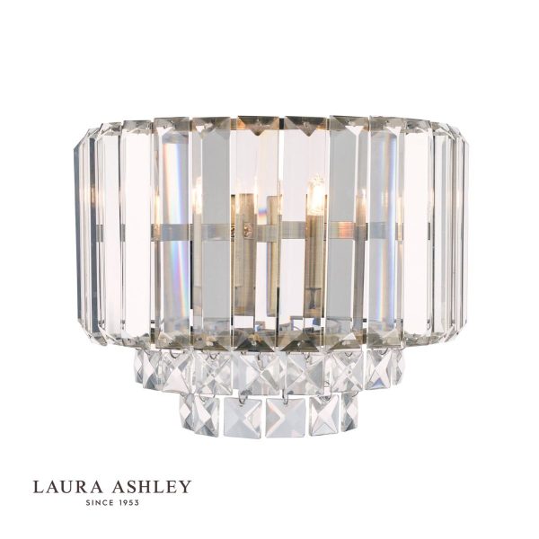 Laura Ashley Vienna Crystal & Antique Brass Wall Light