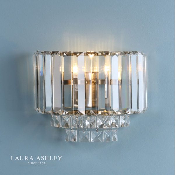 Laura Ashley Vienna Crystal & Antique Brass Wall Light - Image 2