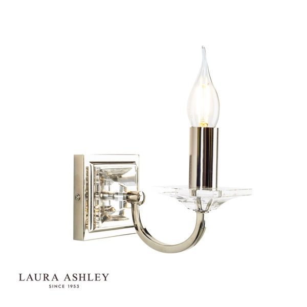 Laura Ashley - Carson Wall Light Polished Nickel Glass