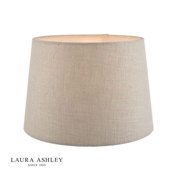 Laura Ashley Bacall Linen Empire Drum Shade Silver 25cm/10 inch