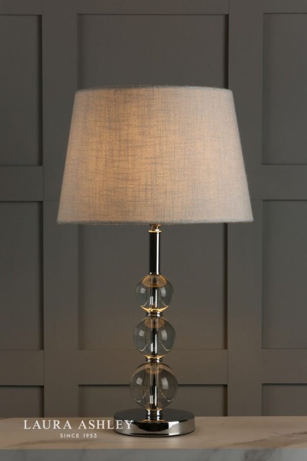 Laura Ashley Selby Small Table Lamp Polished Nickel & Glass Ball Base Only - Image 6