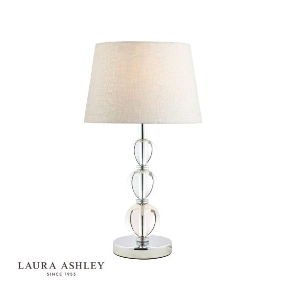 Laura Ashley Selby Large Table Lamp Polished Nickel & Glass Ball Base Only