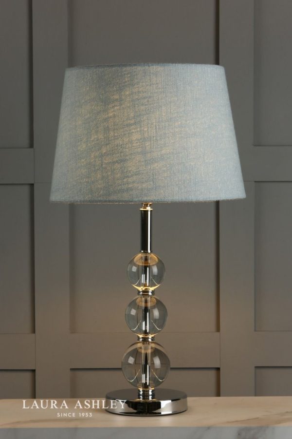 Laura Ashley Selby Large Table Lamp Polished Nickel & Glass Ball Base Only - Image 5