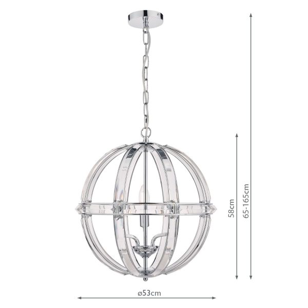 Laura Ashley Aidan 5lt Pendant Glass & Polished Chrome - Image 7