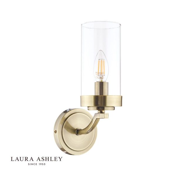 Laura Ashley Joseph Wall Light Antique Brass Glass - Image 2