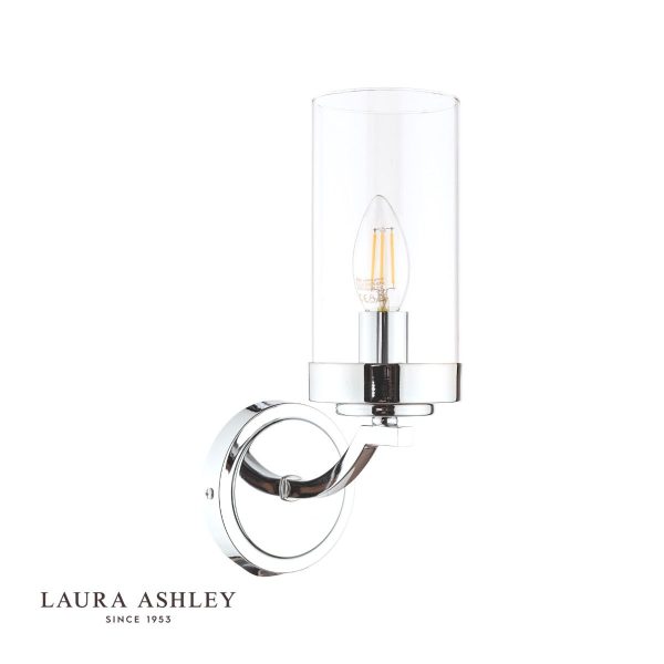 Laura Ashley Joseph Wall Light Polished Chrome Glass - Image 2