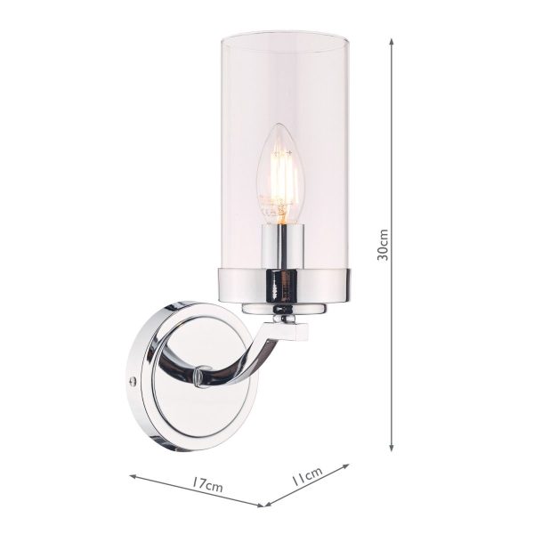 Laura Ashley Joseph Wall Light Polished Chrome Glass - Image 6