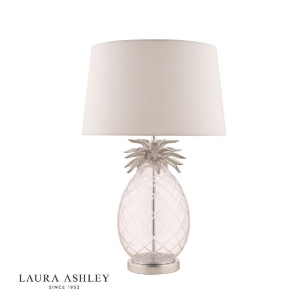 Laura Ashley Pineapple Clear Cut Glass Table Lamp with Ivory shade