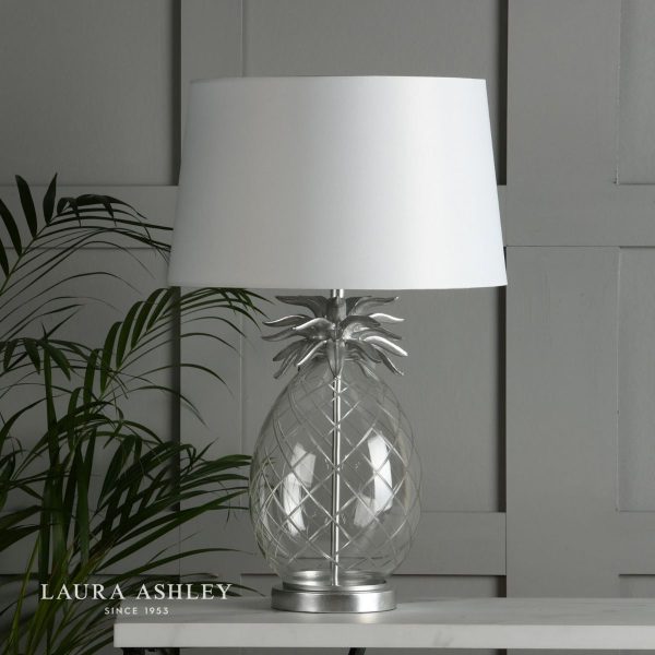 Laura Ashley Pineapple Clear Cut Glass Table Lamp with Ivory shade - Image 3