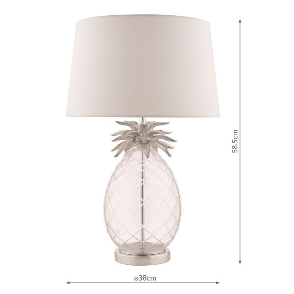 Laura Ashley Pineapple Clear Cut Glass Table Lamp with Ivory shade - Image 4