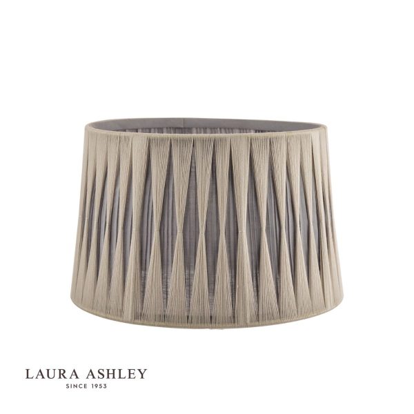 Laura Ashley - 12 Inch Pleated Soft Grey and Charcoal Empire Shade - Image 2