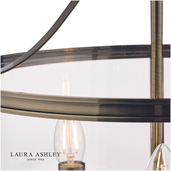 Laura Ashley Harrington Antique Brass 3 Light Lantern Ceiling Light - Image 2