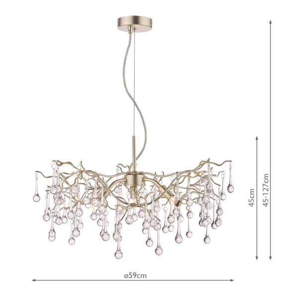 Laura Ashley Willow 3 Light Pendant Ceiling Light - Image 4