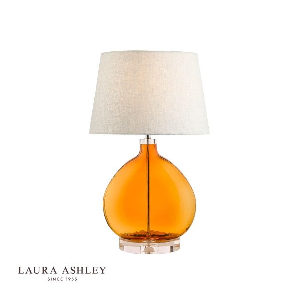 Laura Ashley Amber Table Lamp Amber Glass Polished Chrome Base Only