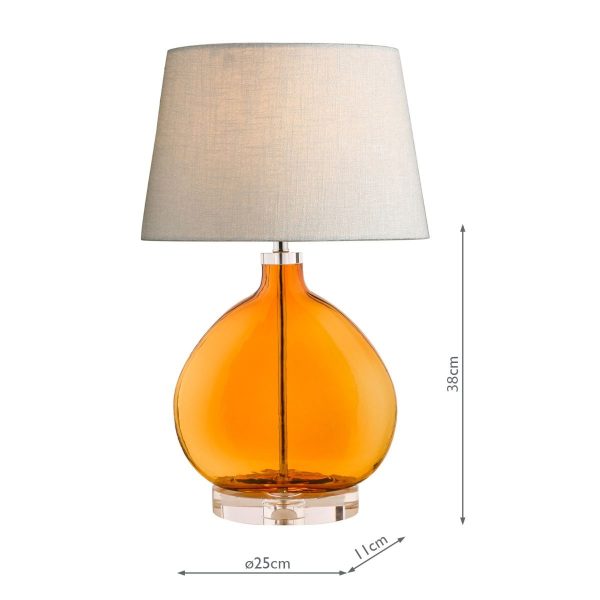 Laura Ashley Amber Table Lamp Amber Glass Polished Chrome Base Only - Image 7