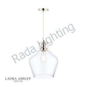 Laura Ashley Rye Pendant Polished Nickel Clear Glass