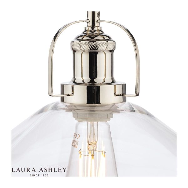 Laura Ashley Rye Pendant Polished Nickel Clear Glass - Image 3