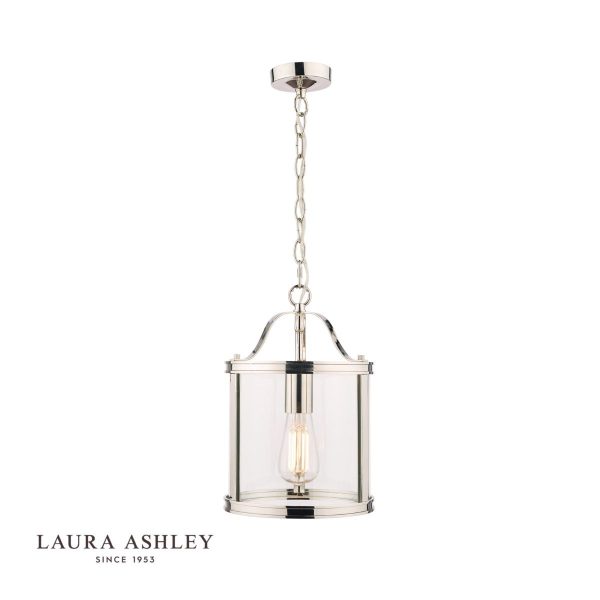 Laura Ashley Harrington Polished Nickel 1 Light Lantern Ceiling Light