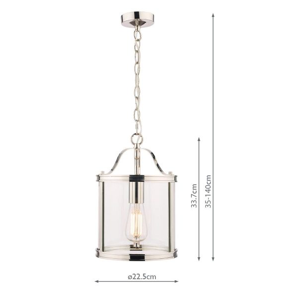 Laura Ashley Harrington Polished Nickel 1 Light Lantern Ceiling Light - Image 6