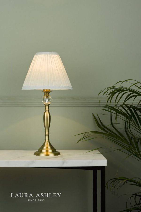 Laura Ashley Ellis Table Lamp Antique Brass With Ivory Shade - Image 5