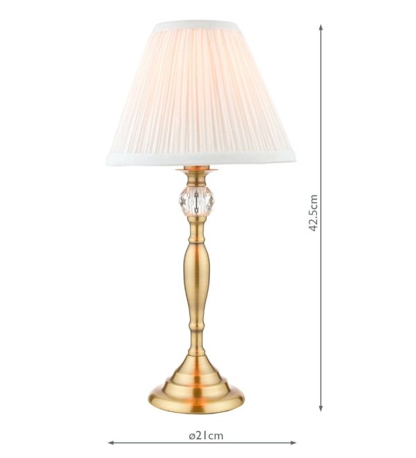 Laura Ashley Ellis Table Lamp Antique Brass With Ivory Shade - Image 7