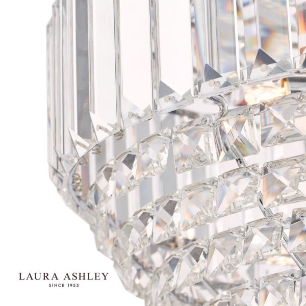 Laura Ashley Vienna Crystal & Polished Chrome 5 Light Orb Chandelier - Image 3