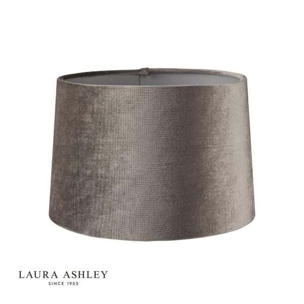 Laura Ashley Velvet Empire Drum Shade Grey 25cm/10 inch - Image 2