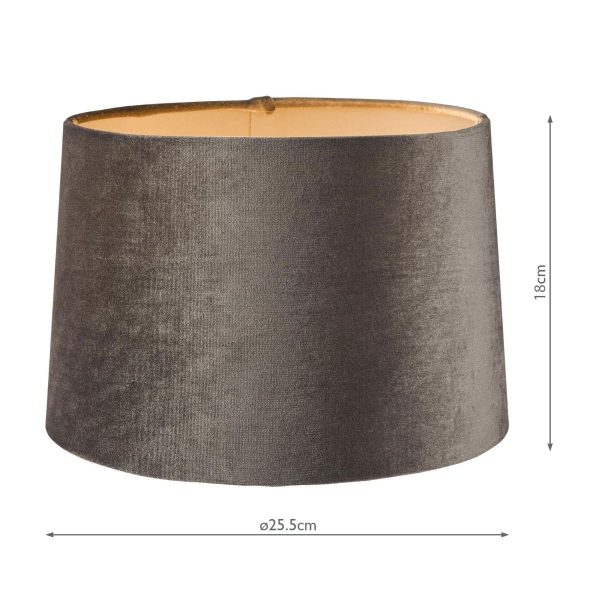 Laura Ashley Velvet Empire Drum Shade Grey 25cm/10 inch - Image 4