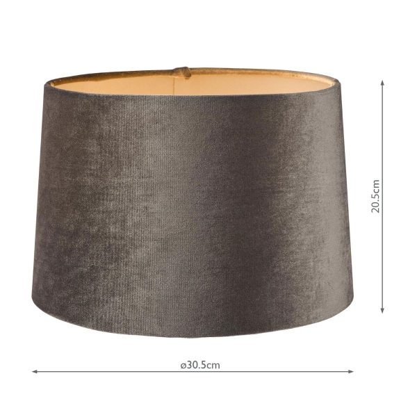 Laura Ashley Velvet Empire Drum Shade Grey 30cm/12 inch - Image 4