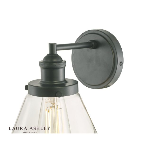 Laura Ashley Isaac Outdoor Wall Light Charcoal Glass IP44 - Image 3