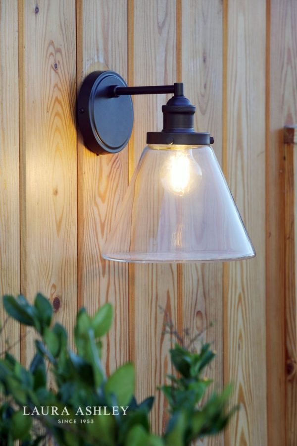 Laura Ashley Isaac Outdoor Wall Light Charcoal Glass IP44 - Image 4