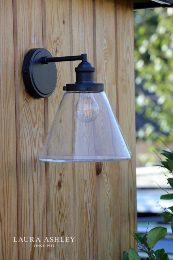 Laura Ashley Isaac Outdoor Wall Light Charcoal Glass IP44 - Image 5