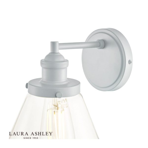 Laura Ashley Isaac Outdoor Wall Light Pale Slate Grey Glass IP44 - Image 3