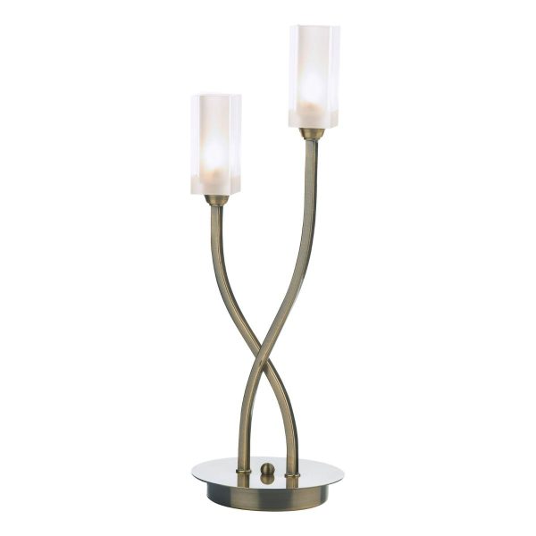 Morgan 2 Light Table Lamp Antique Brass