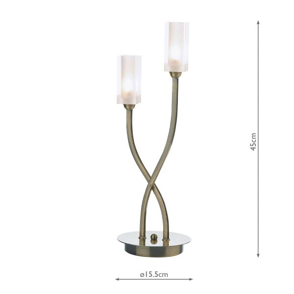 Morgan 2 Light Table Lamp Antique Brass - Image 4