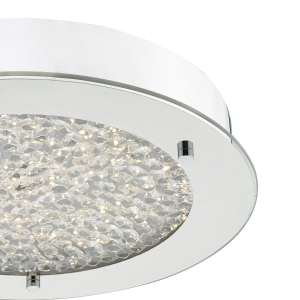 Peta Small LED Flush Polished Chrome & Crystal Beads IP44 - Image 4