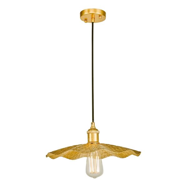 Piper 1 Light Single Pendant Gold Leaf