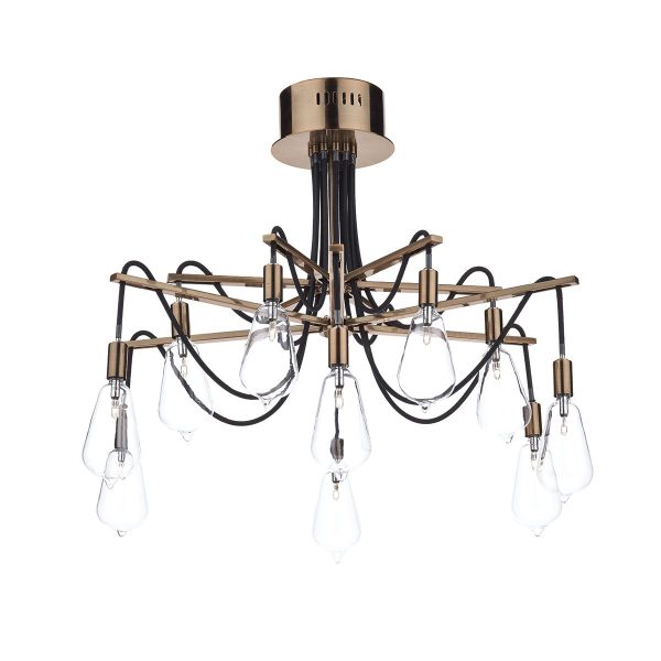 Scroll 10 Light Semi Flush Copper