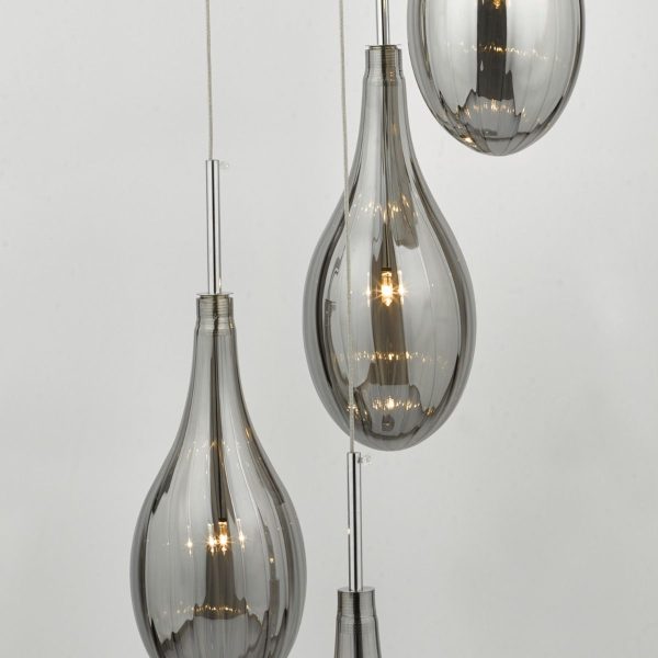 Seta 6lt Cluster Pendant Smoked & Polished Chrome - Image 4