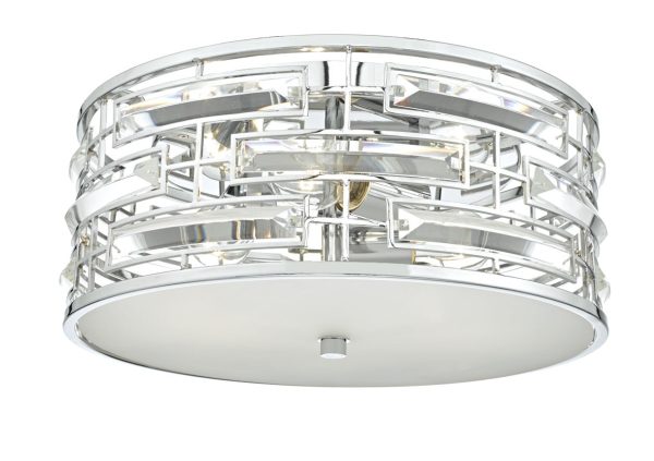 Seville 3lt Flush Polished Chrome & Crystal C/W Diffuser - Image 2