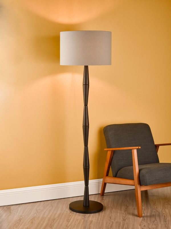 Sierra Floor Lamp Black With Shade - Image 7