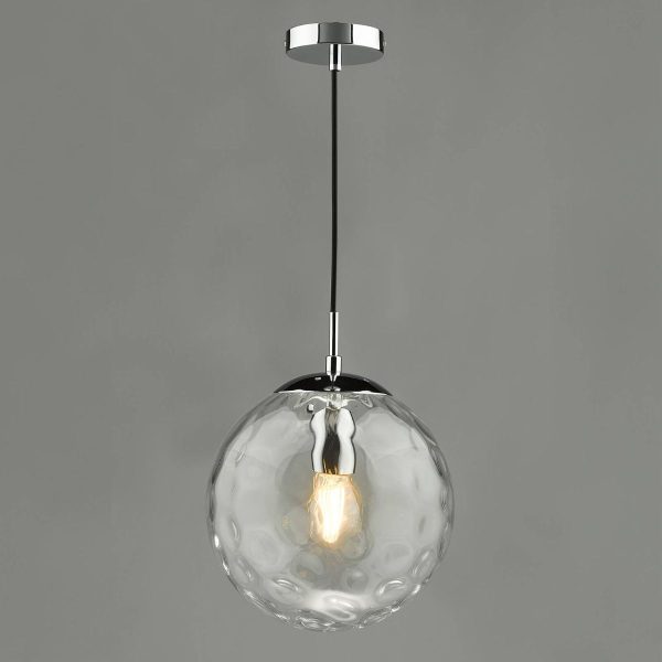 Ripple Pendant Polished Chrome & Clear Glass - Image 3