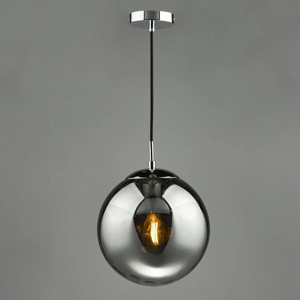 Ripple Pendant Polished Chrome & Smoked Glass - Image 3